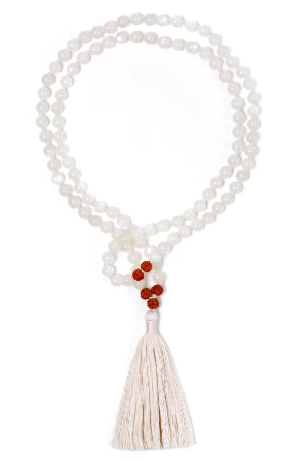 White Moon Stone Mala